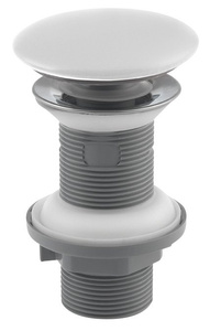 Odpływ umywalkowy 5/4", klik-klak, korek ceramiczny, 20-70mm, biały mat