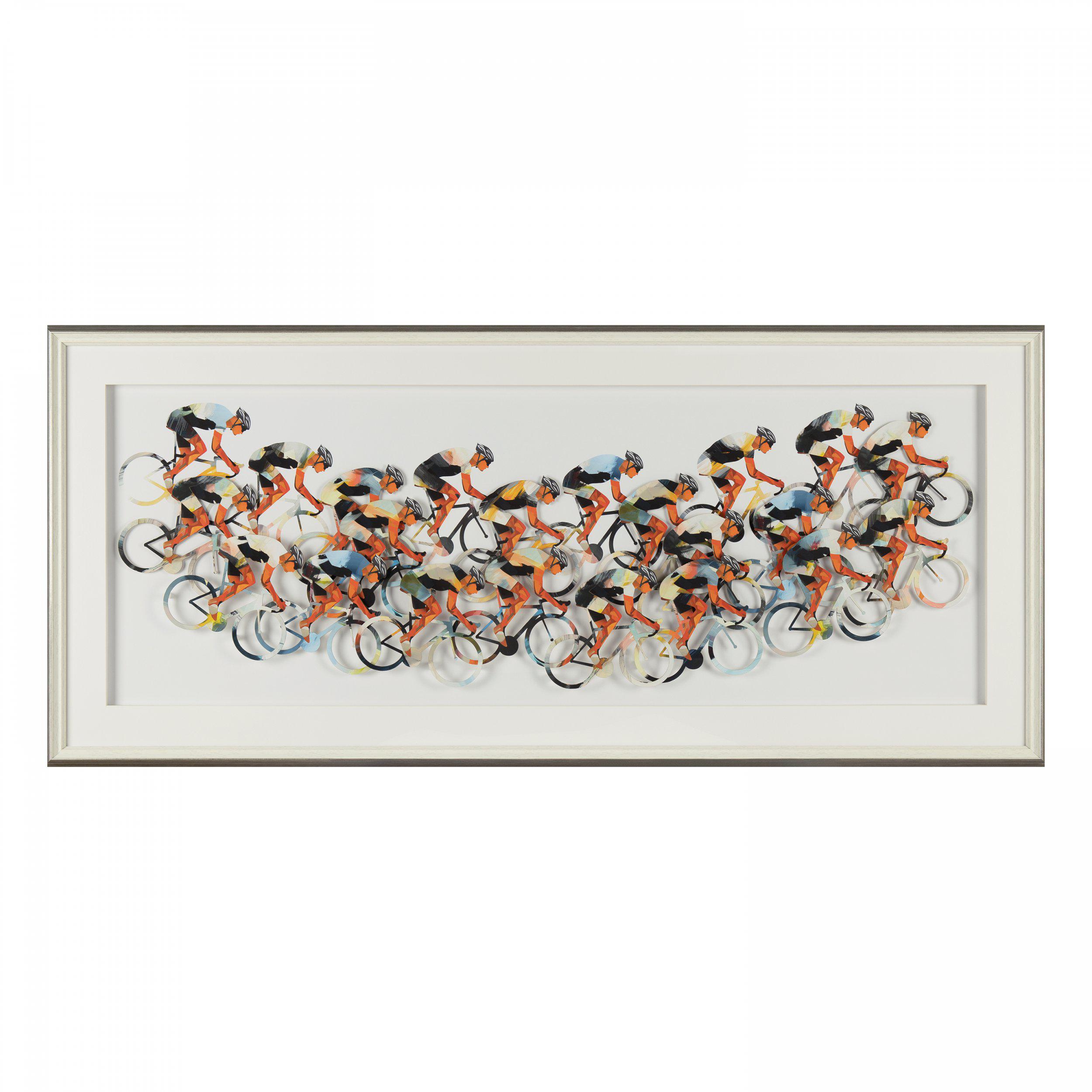 Obraz w ramie „Peloton” – wielokolorowy, 60 × 3,8 × 136 cm