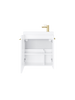 Szafka łazienkowa wisząca z umywalką 55 cm biały mat złoty uchwyt NOOK 010-SU55-01+TR41366