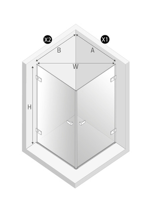 Kabina prysznicowa OXIA GOLD BRUSHED 2D kwadratowa 70x70x200 szkło czyste 8mm Active Shield 2.0