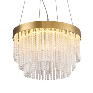 Lampa wisząca GLORIA  40 cm - żyrandol LED, kryształowo-złoty