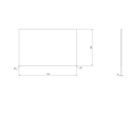 SKARA blat Rockstone 71,2x12x46cm, biały mat