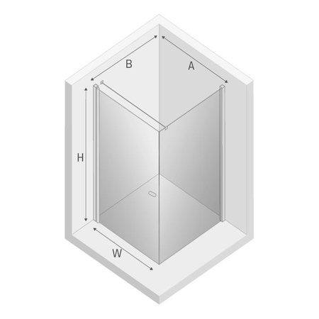 KABINA NEW SOLEO BLACK PROSTOKĄTNA U 100x70x195 CZYSTE 6mm ACTIVE SHIELD