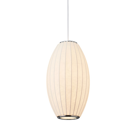 Lampa wisząca SILK BARREL biała 50 cm - nowoczesna i minimalistyczna