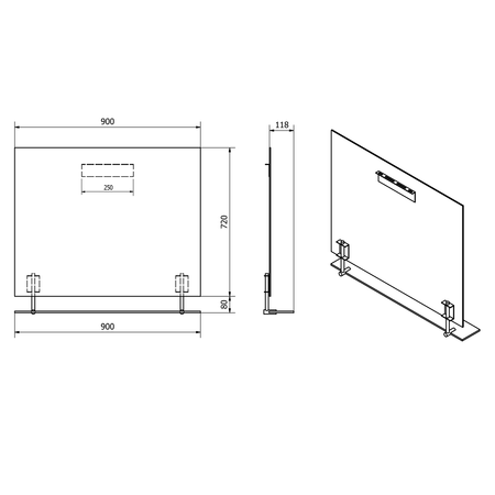 WEGA lustro z półką 90x80cm