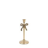 Bow Dinner Candle Holder Gold 100x100x245mm