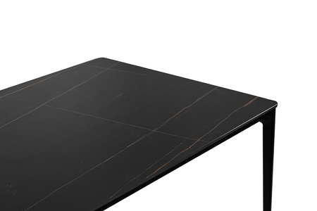 Stół SLIM 140x80 czarny - ceramiczny      marmur, aluminium