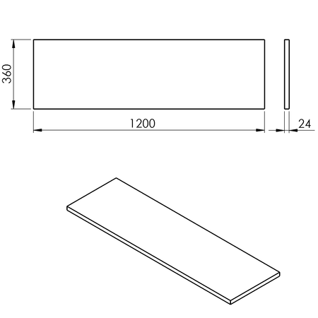 PLATO blat Rockstone 1200x24x360mm, biały mat