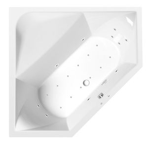 FLOSS wanna z hydromasażem, 145x145x50cm, Active Hydro-Air, chrom