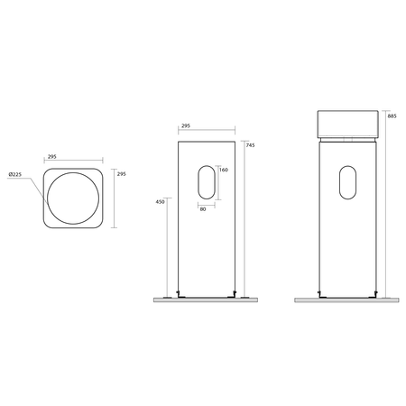 HAKO keramický podstavec ke stěně pro umyvadlo 554301, bílá