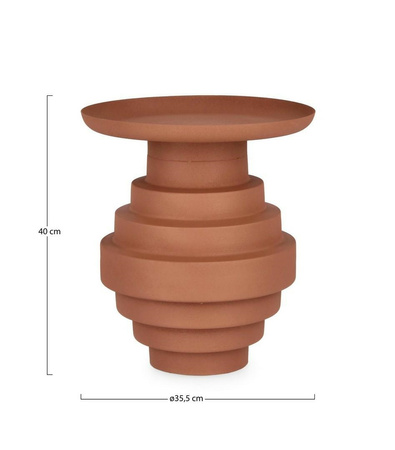 BIZZOTTO Stolik kawowy AMBA 35,5 cm – terracotta, stal malowana, nowoczesny design
