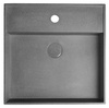 QUADRADO umywalka betonowa z korkiem, 46x46cm, czrany granit