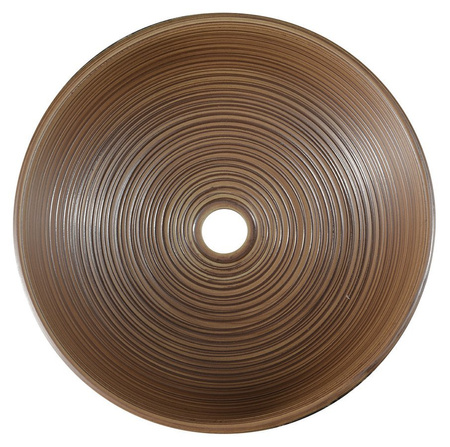 PRIORI umywalka ceramiczna nablatowa Ø 41 cm, brązowy z niebieskim wzorem