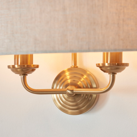 Highclere 2 Wall Light Vintage Brass