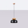 czarny/naturalne drewno \ Lampa Wisząca 1
