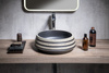 PRIORI umywalka ceramiczna nablatowa Ø 41cm, czarny/kamień