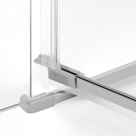 NZ4 Kabina prysznicowa AVEXA NICKEL BRUSHED 1D kwadratowa L 110x110x200 szkło czyste 6mm Active Shield 2.0 WIESZAK