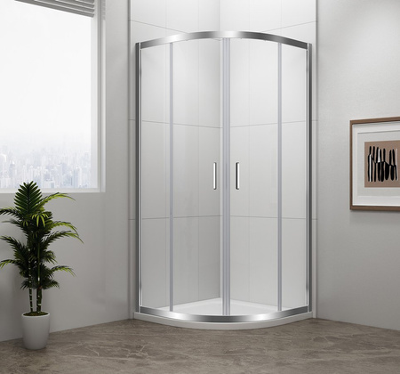 EASY kabina prysznicowa półokrągła 900x900mm, L/R, szkło czyste