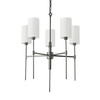Lampa wisząca DARLING 60 cm - żyrandol czarny połysk z białym abażurem