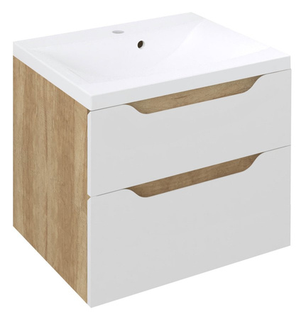 WAVE szafka umywalkowa 60x65x47,8cm, biała/dąb Alabama