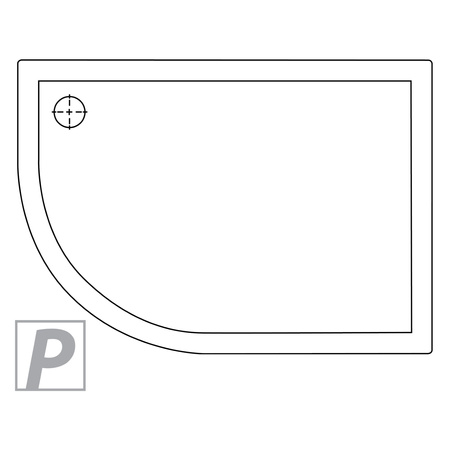 Brodzik NEW MAXIMA P asymetryczny 120x85x14 gł. 3 cm, o90 (obudowa zintegrowana,  stelaż)