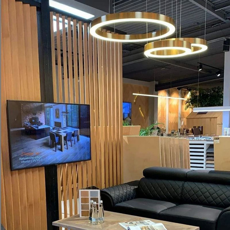 Lampa wisząca CIRCLE 2 100+120 cm - LED, ring mosiądz szczotkowany na 1 podsufitce