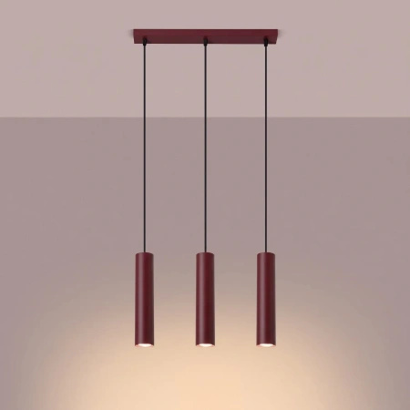 Lampa wisząca LAGOS 3L burgund