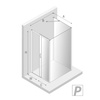 KABINA PRIME LIGHT GOLD PROSTOKĄTNA PRZYŚCIENNA P 110x70x200 CZYSTE 6mm ACTIVE SHIELD