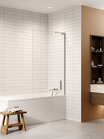 Parawan nawannowy NESTA stały U 90x140 szkło czyste 8mm Active Shield 2.0 - WSPORNIK KĄTOWY