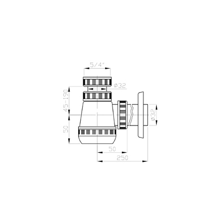 Syfon umywalkowy 5/4", DN32, biały