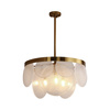 Lampa wisząca AURORA 60 cm - żyrandol mosiężny, szklany