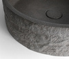 ISPIR betonowa umywalka z odpływem, 40cm, czarny granit