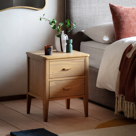 Camden 2 Drawer Bedside Natural 450x400x550mm
