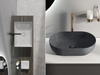 RAK Ceramics SKIN Umywalka slim nablatowa owalna 55x35 cm Carbon Concrete - Efekt kamienia 