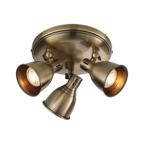 Lampa sufitowa Westbury – 3-punktowa, antyczny mosiądz, 28 × 28 × 15,5 cm
