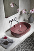 INFINITY OVAL umywalka ceramiczna nablatowa 55x36cm, maroon red mat