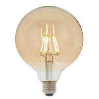 E27 LED Filament Globe 165x125mm Amber 6W