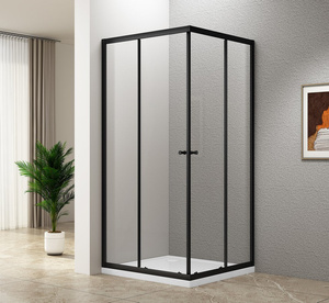 AGGA BLACK kabina prysznicowa 800x800mm, szkło czyste