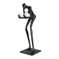 Lampa podłogowa WOMAN-2 BLACK 190 cm czarna figura kobiety z białymi kloszami