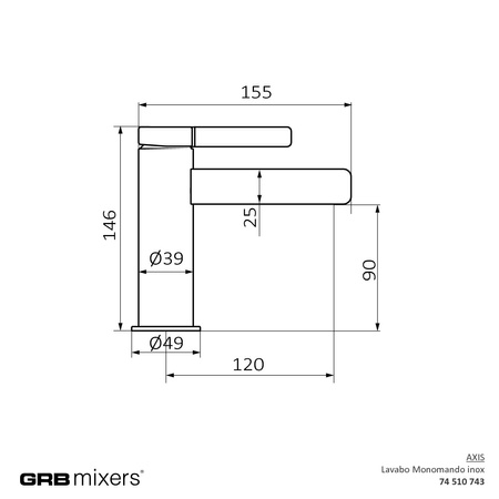 Bateria umywalkowa Axis Inox 74510743 z wadą