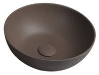 FORMIGO umywalka betonowa nablatowa, średnica 39cm, ciemnobrązowy mat