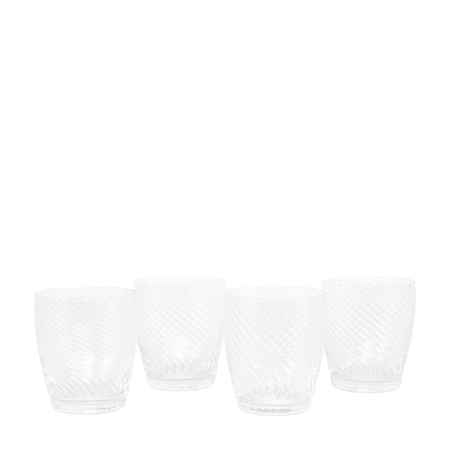 Swirl Tumbler Glass Clear (4pk) 85x85x97mm
