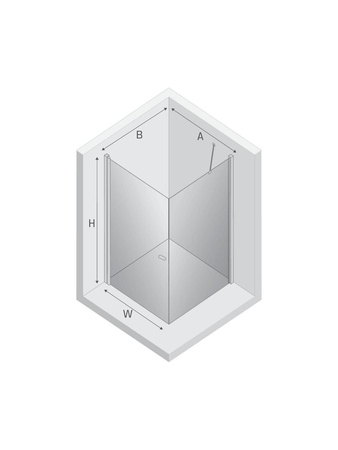 NZ2 Kabina prysznicowa NEW SOLEO BLACK 1D kwadratowa U 70x75x195 szkło czyste 6mm Active Shield 2.0