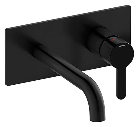 SILHOUET Zestaw elementów zewnętrznych z wylewką podtynkowej baterii umywalkowej (180mm) matowa czerń