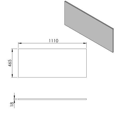 CIRASA blat DTDL 111x1,8x46,5cm, sosna rustykalna