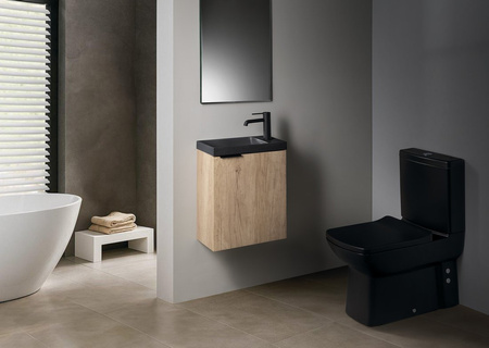 AGOS umywalka betonowa, 40x22cm, lewa/prawa, antracyt półpołysk