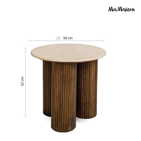 MaMaison stolik RAGNO 50 marmur / drewno