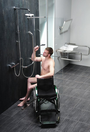 HANDICAP poręcz wspierająca lewa 500mm, stal nierdzewna polerowana