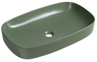 MATTEO umywalka ceramiczna nablatowa 65x40 cm, zielony mat