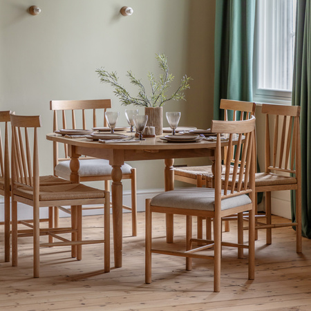 Eton Round Ext Dning Table Natural 1100/1500x750mm